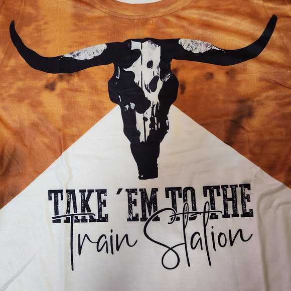 YELLOWSTONE Dutton Ranch - Take 'Em To The Train Station T-Shirt - L Large - NEW - Picture 4 of 4